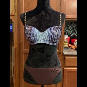 Sexy Two Piece Multiple Purples with Gold Accents  Size Med. No tag!